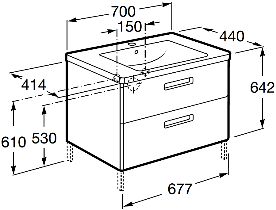 Roca The Gap ZRU9302741/327471000  Тумба с раковиной 70 см (фиолетовый)