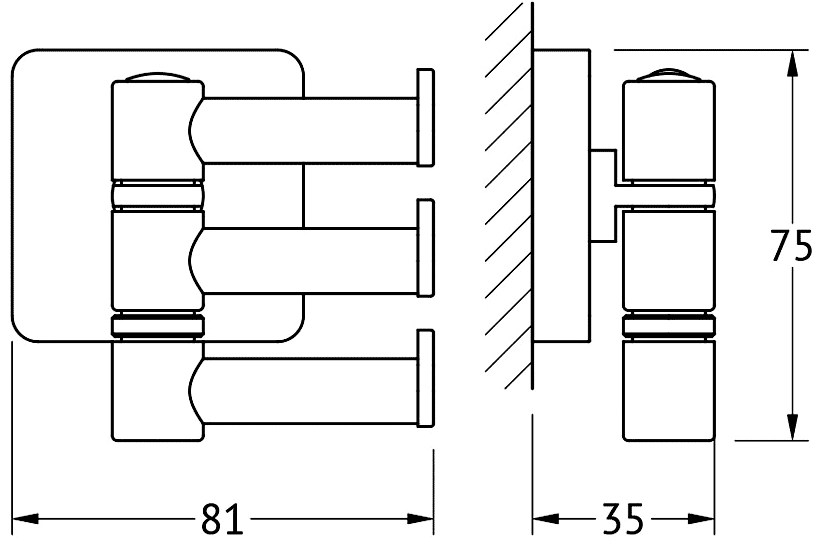 Ellux Avantgarde AVA003  Крючок тройной поворотный