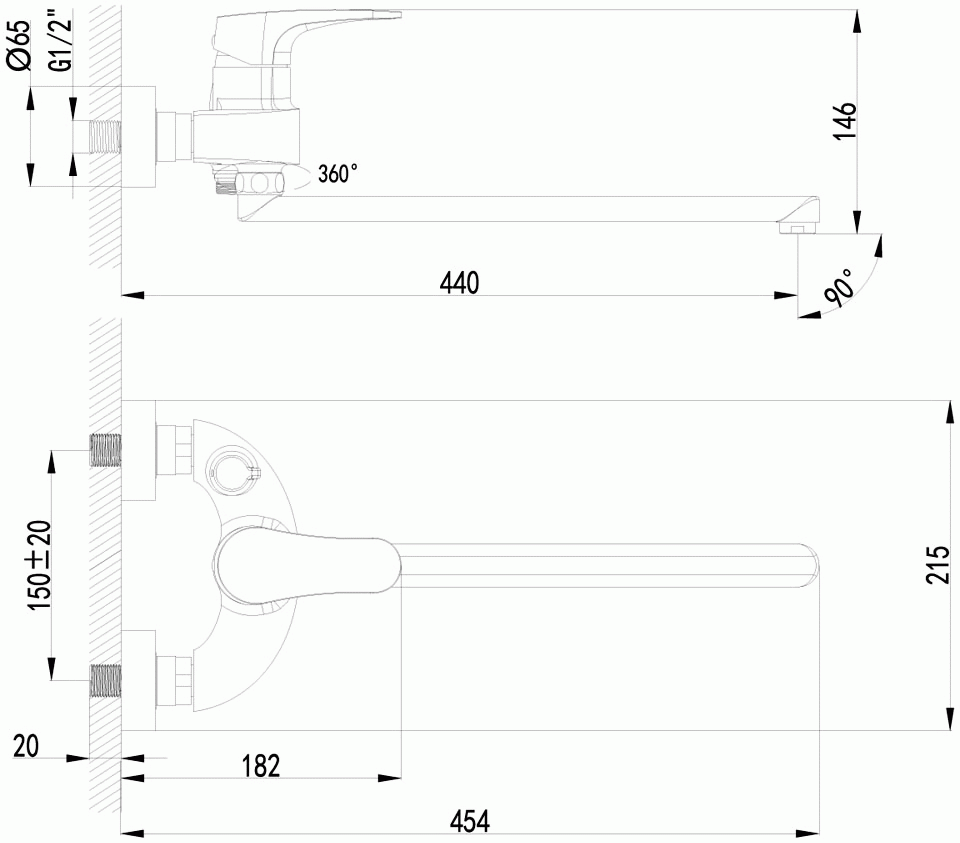 Lemark Shift LM4317C Смеситель для ванны с длинным изливом