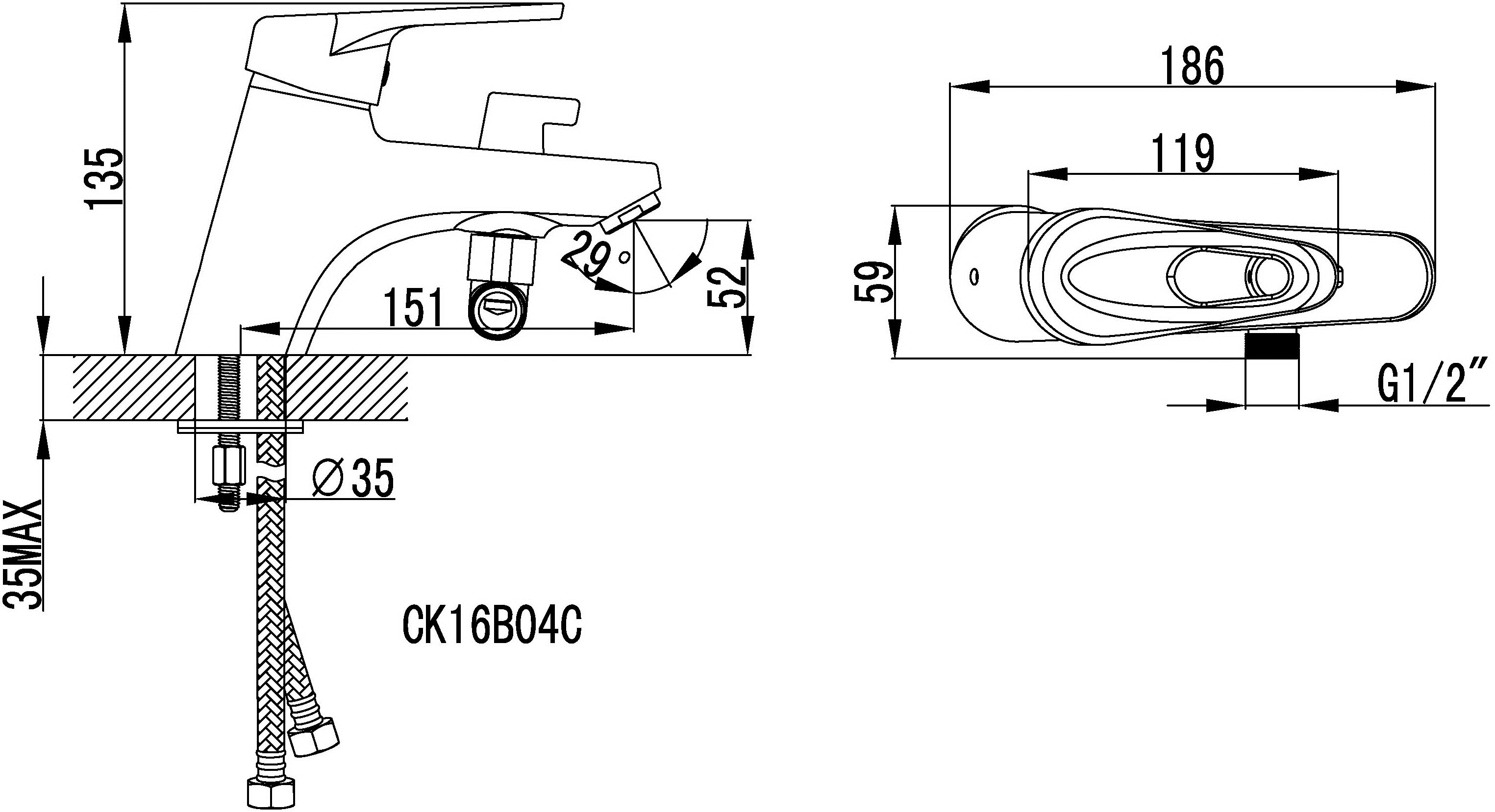 Lemark Luna LM4115C Смеситель на борт ванны