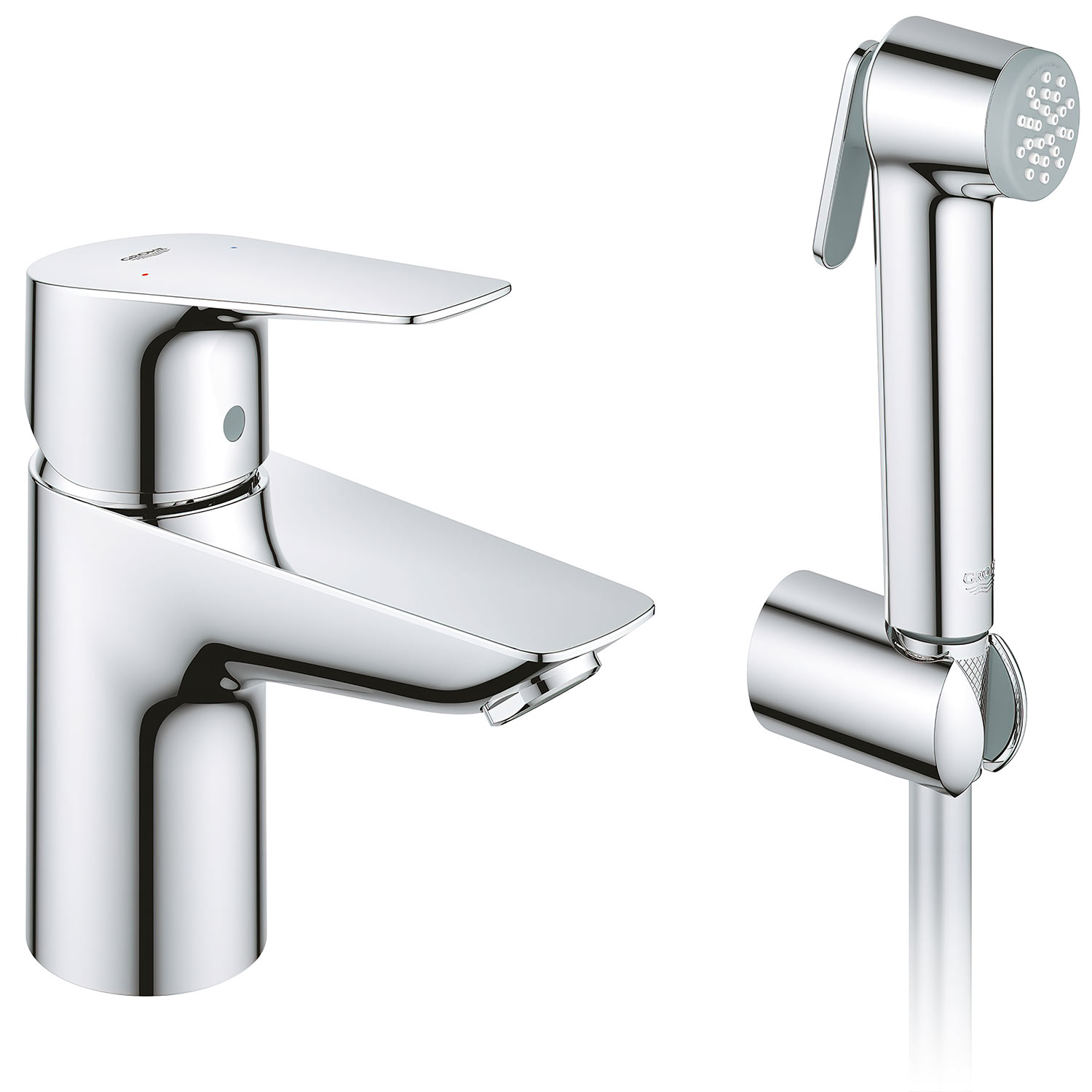 Grohe BauEdge 23757 001 Смеситель для раковины с гигиеническим душем