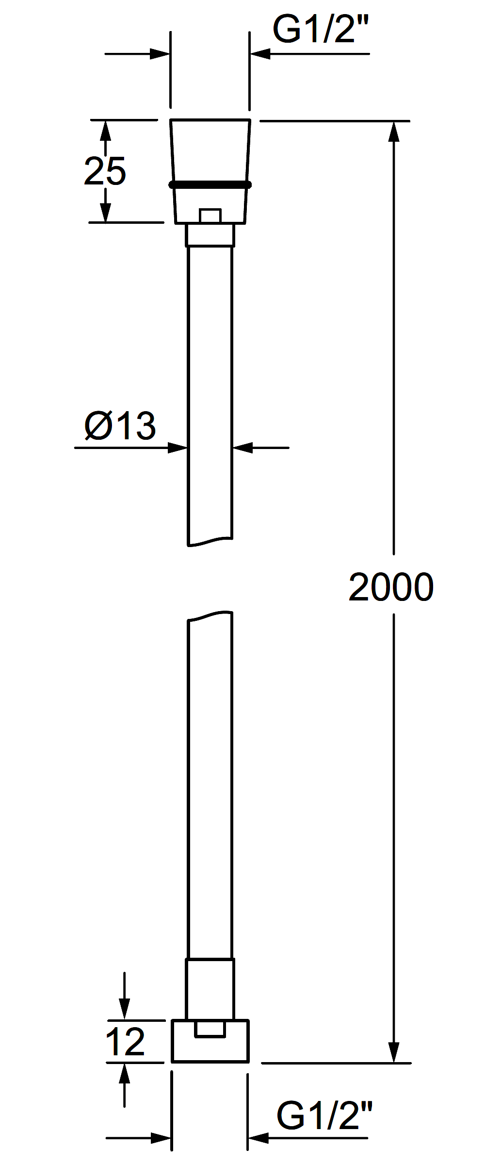 Remer 332CNMTR200 Душевой шланг 2.0 м ПВХ (серебро)