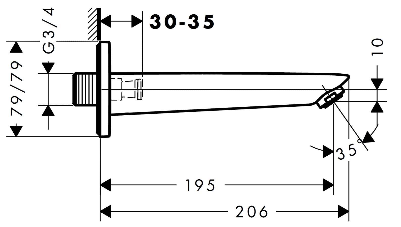 Hansgrohe Logis 71410000 Излив для ванны