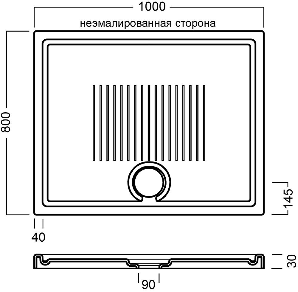 Hatria LIF H3 Y1ZY Керамический душевой поддон 100x80