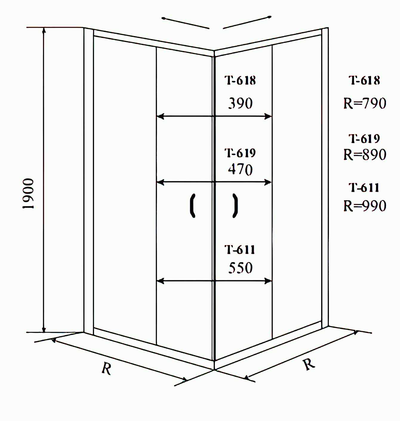 Timo Altti 611 Clean Glass Душевой уголок 100x100x190