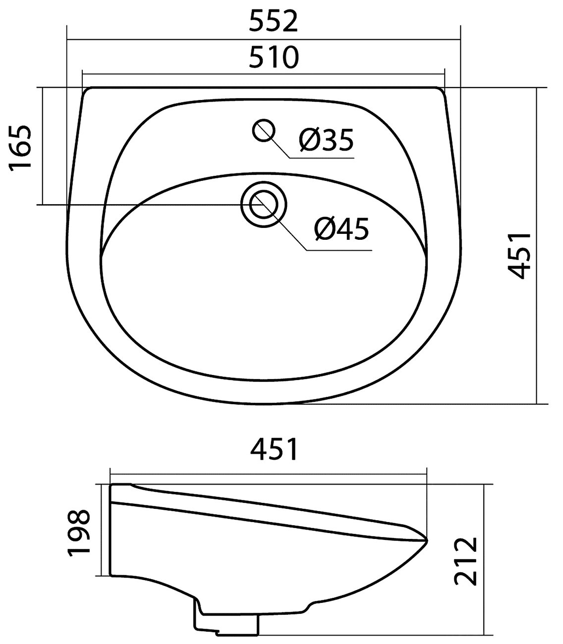 Santek Бриз 55 1.WH11.0.460 Раковина 552x451