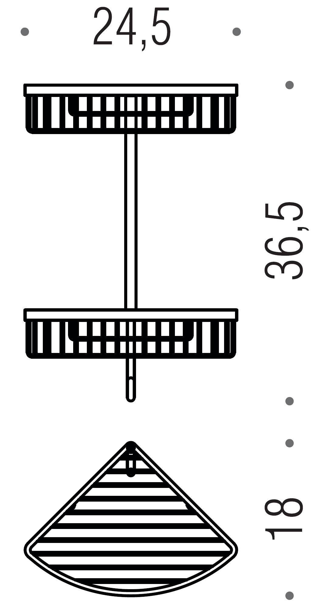 Colombo Angolari B9617 Полочка-решётка двойная