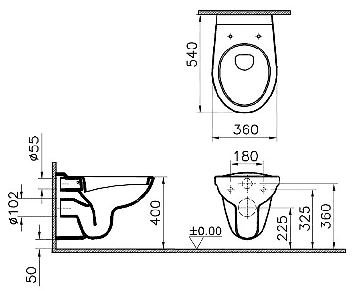 Vitra Normus 6855B003-6109  Унитаз подвесной с сиденьем и крышкой