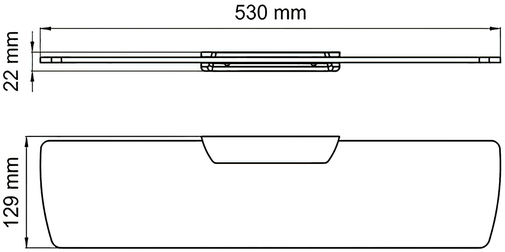 WasserKraft Elbe K-7224 Полочка стеклянная 53 см (чёрный)