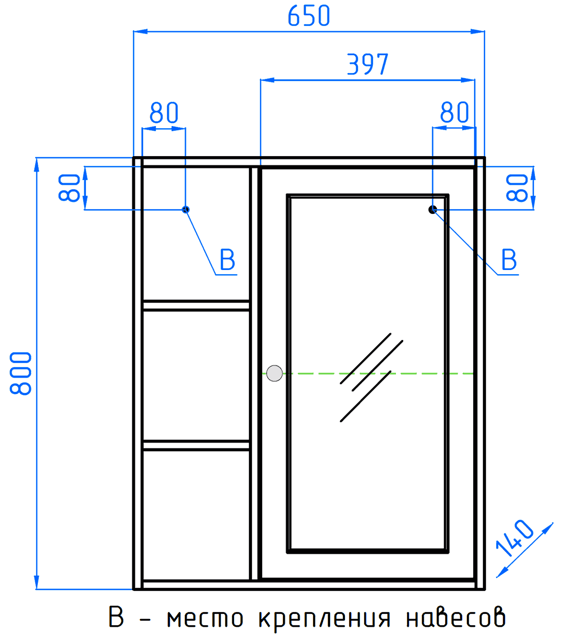 Style Line Кантри 65 Зеркальный шкаф (венге)