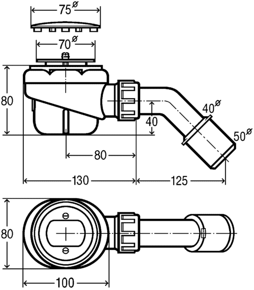 Viega Domoplex 364755 Сифон 70х40/50  для душевого поддона (6928EX)