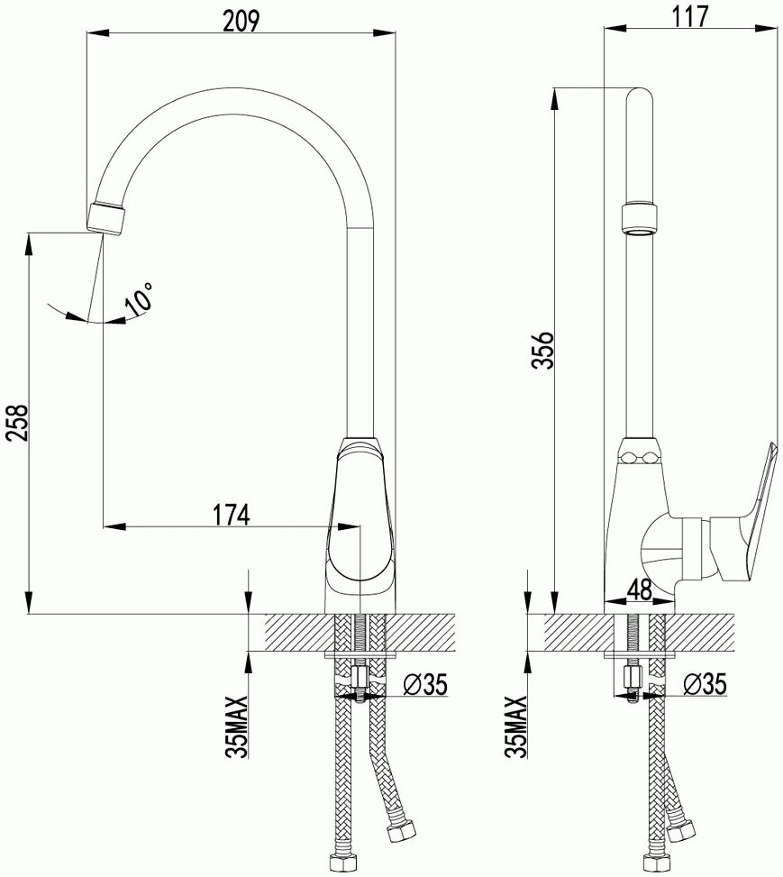 Lemark Partner LM6555C Смеситель для кухни