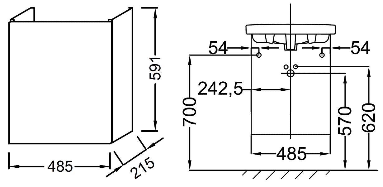 Jacob Delafon Odeon UP EB863-N18/E4701L-00  Тумбочка с раковиной 50 см (белый)