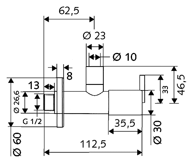 Schell Puris 05 311 06 99 Угловой вентиль 1/2"x10