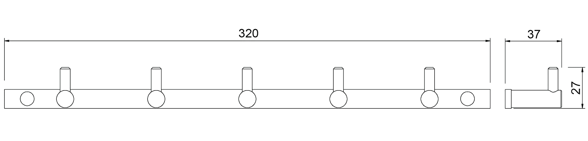 RUSH Bianki BI76252 Планка 5 крючков