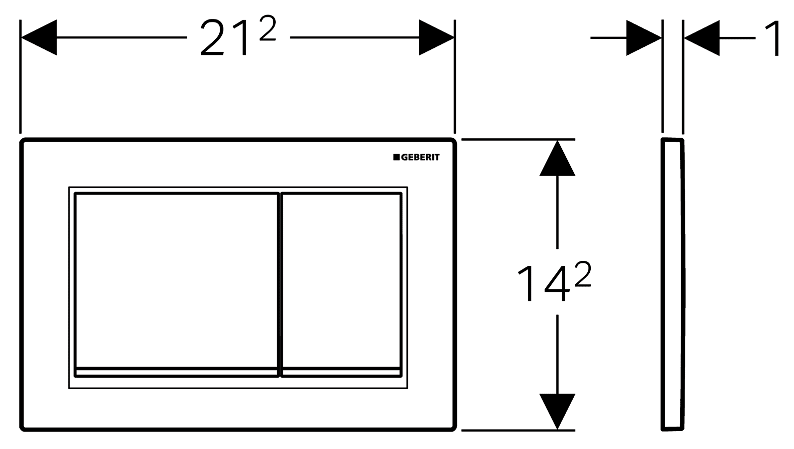 Geberit Omega30 115.080.KH.1 Клавиша для унитаза (хром/матовый хром)