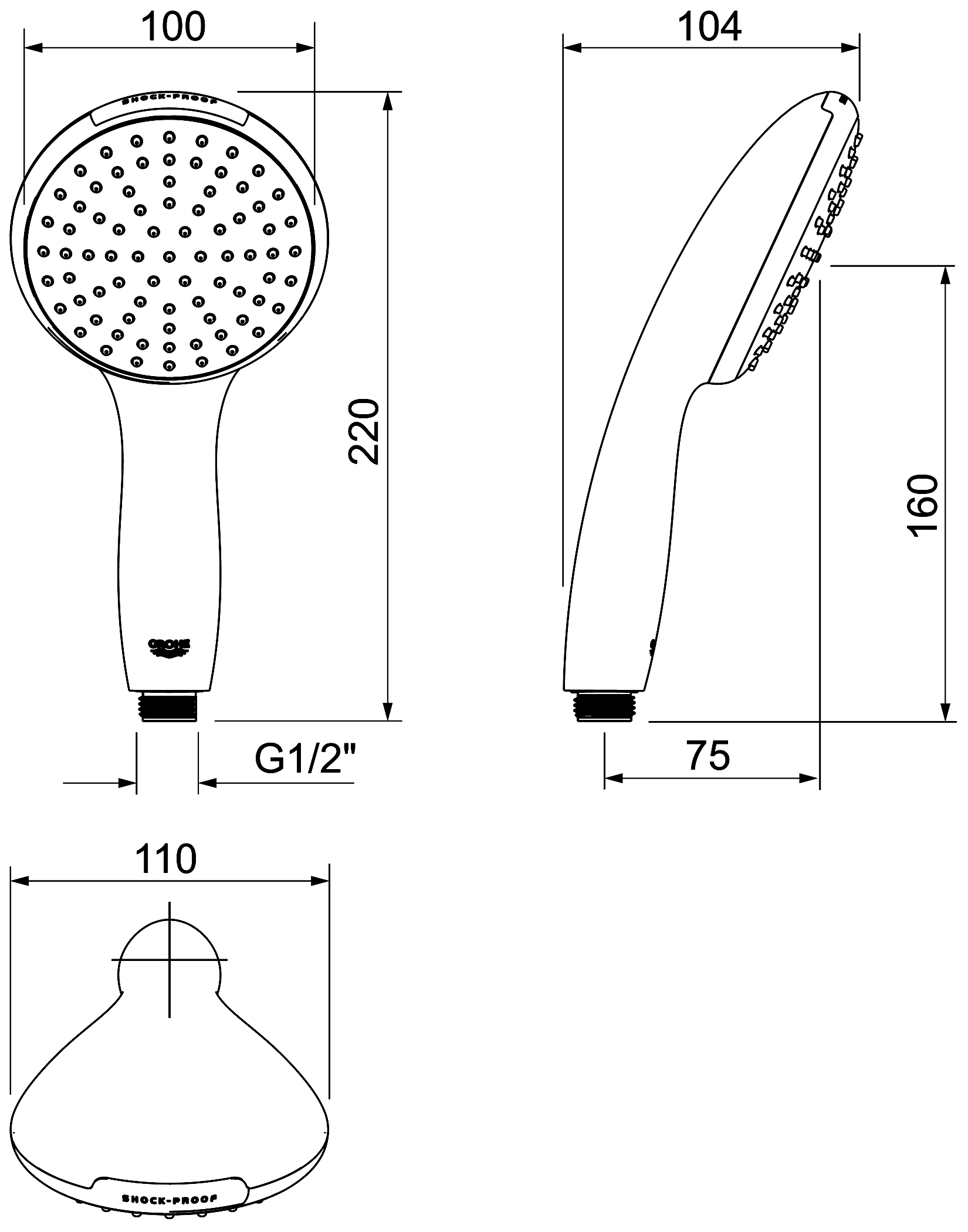 Grohe Tempesta 110 27852 003 Ручной душ (1 режим)