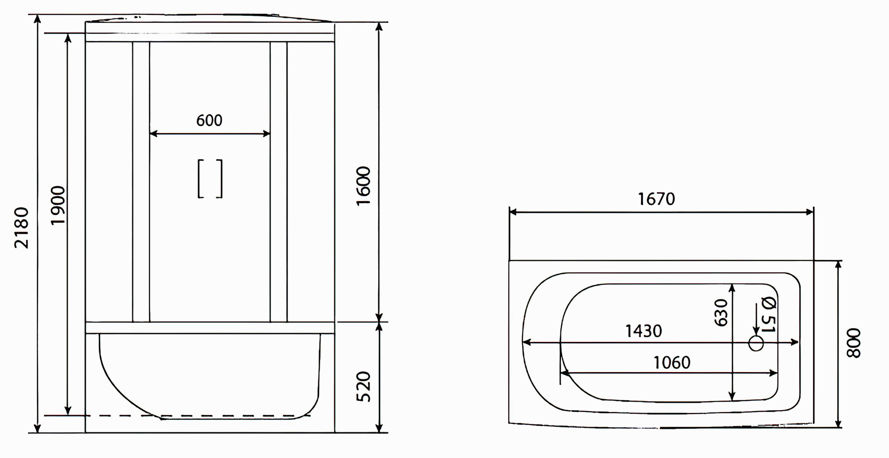 Timo ECO TE-0770 Душевая кабина 168x80x218