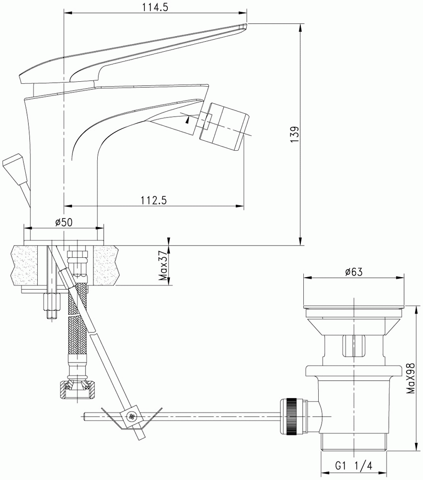 Lemark Allegro LM5908CW Смеситель для биде (белый/хром)