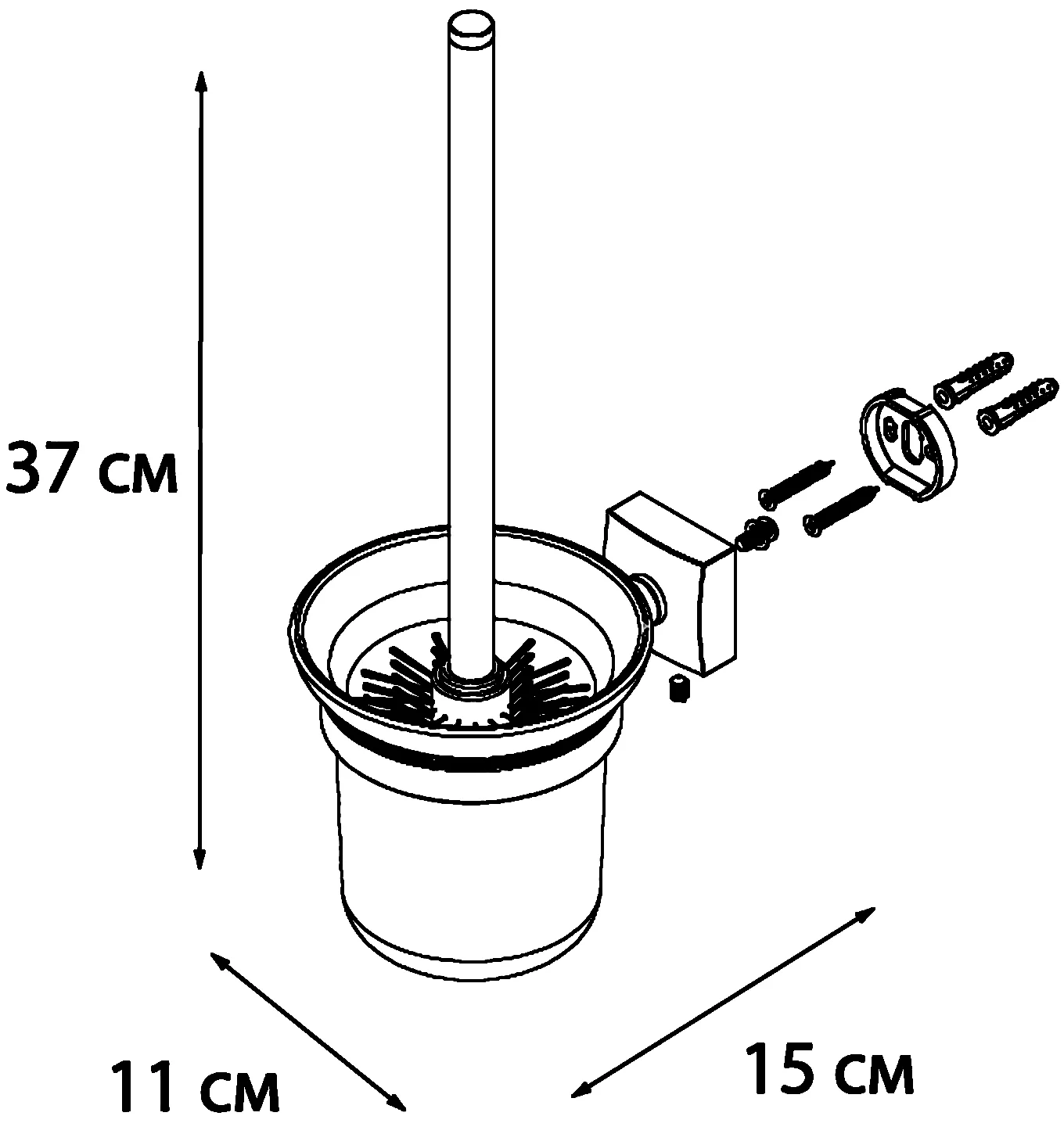 Fixsen Kvadro FX-61313 Ёршик для унитаза настенный