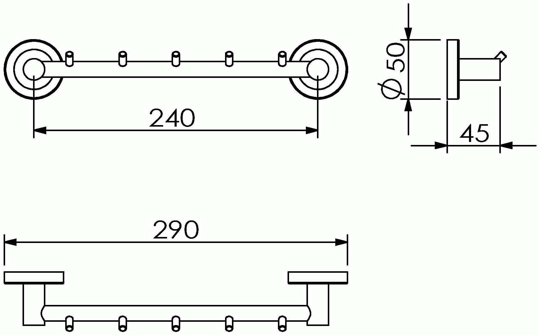 Langberger Burano 11035A Планка с 5-ю крючками