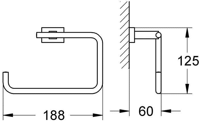 Grohe Essentials Cube 40510 001 Полотенцедержатель - кольцо