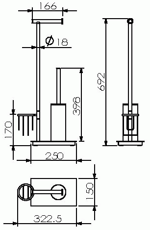 Langberger 70281B Стойка напольная для унитаза