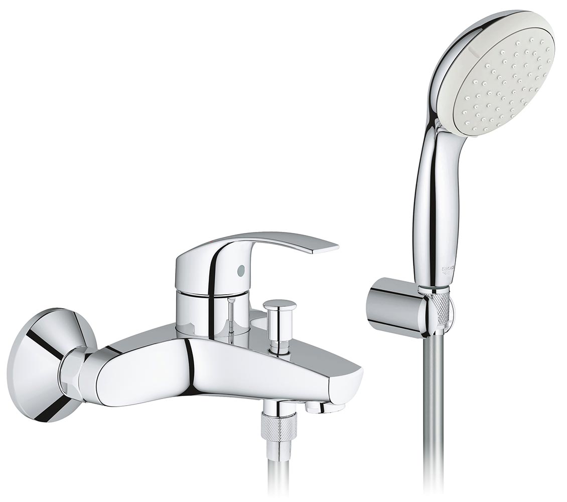 Душевой набор для ванной. Grohe Eurosmart 124446. Смеситель для ванны Grohe New Eurosmart 33300002. Душевая система для ванны Grohe New Tempesta 200 со смесителем (nb0045). Комплект смесителей Грое Евросмарт.