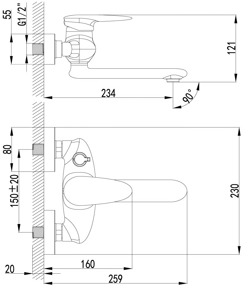 Lemark Status LM4414C Смеситель для ванны