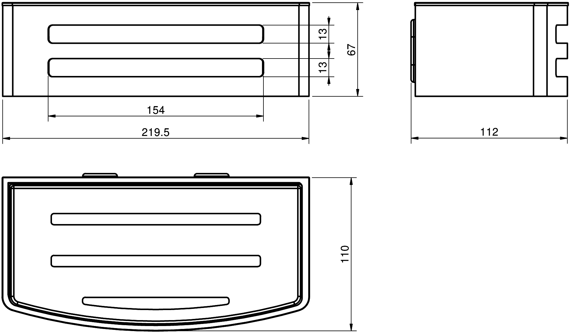 Langberger 75560 Полочка 220x110 со вставкой