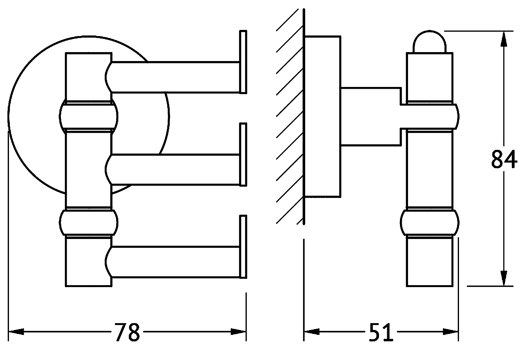 ArtWelle Harmonie HAR010 Крючок тройной поворотный