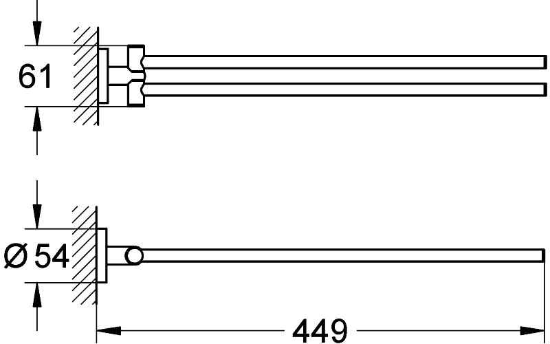 Grohe Essentials 40371 001 Держатель полотенца двойной поворотный