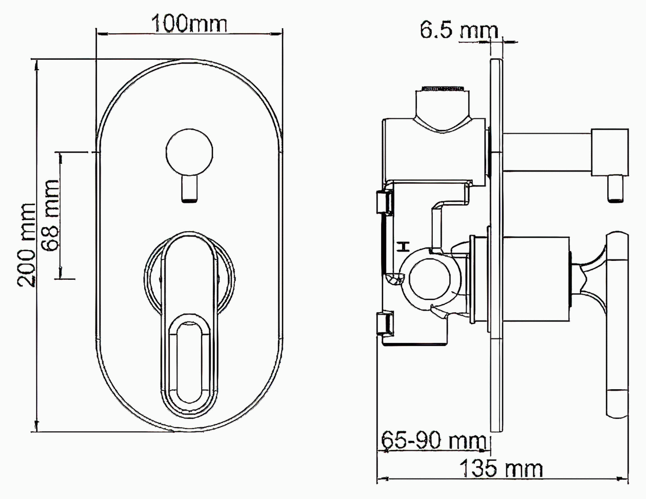 WasserKraft Kammel 1841 Встраиваемый смеситель для ванны