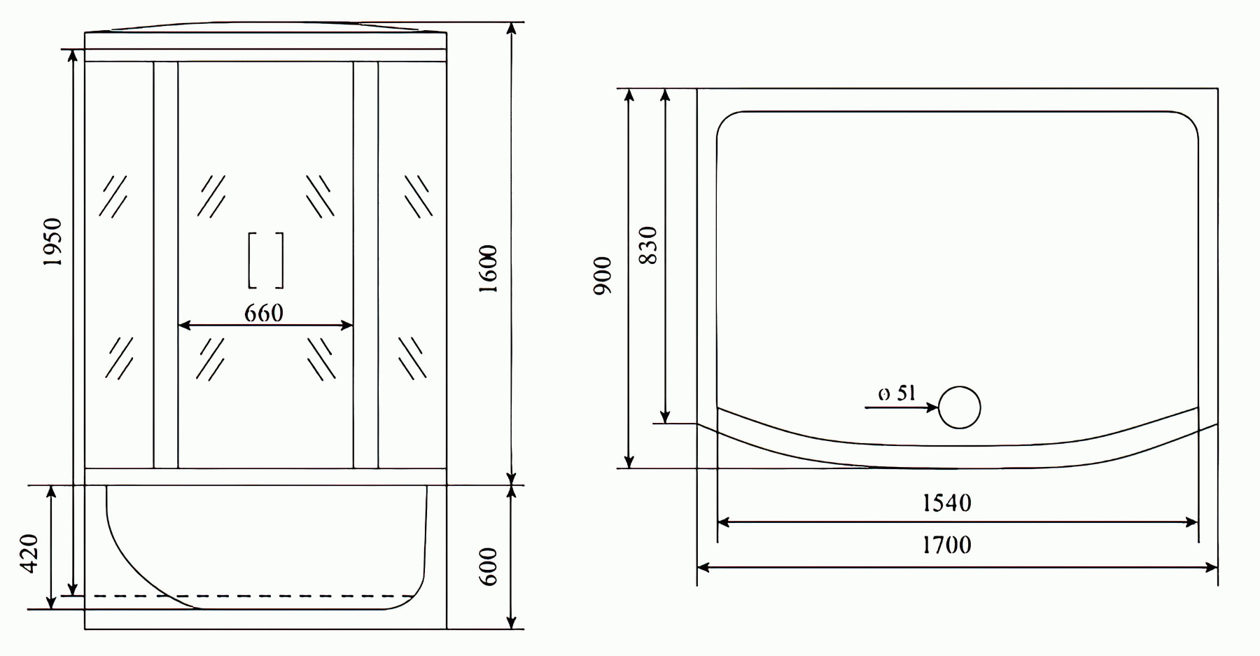 Timo Lux T-7770 Душевая кабина 170x88x220