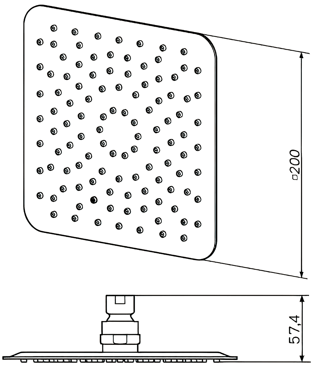 AM·PM F05S0001 Верхний душ 200x200 мм