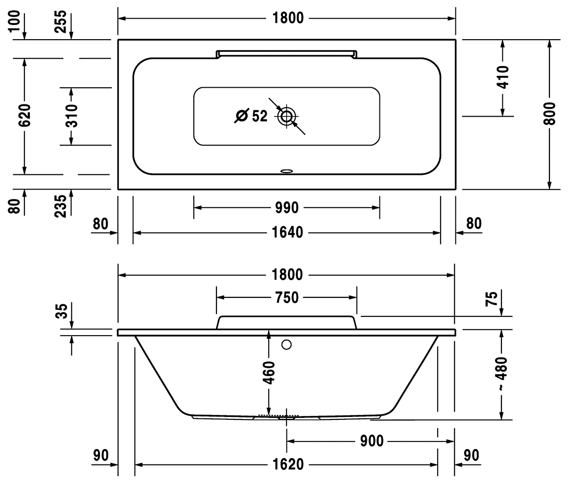 Duravit DuraStyle 700298 Ванна акриловая 1800x800