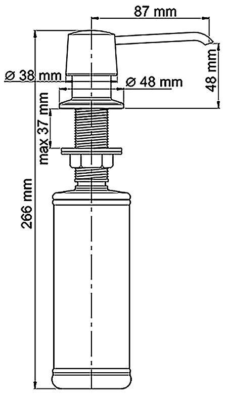 WasserKraft K-1799 Встраиваемый диспенсер для мыла (чёрный)