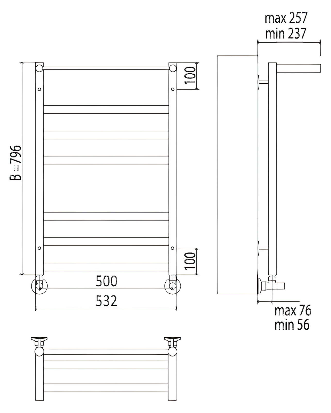 Terminus Хендрикс П7 Полотенцесушитель водяной 500x796