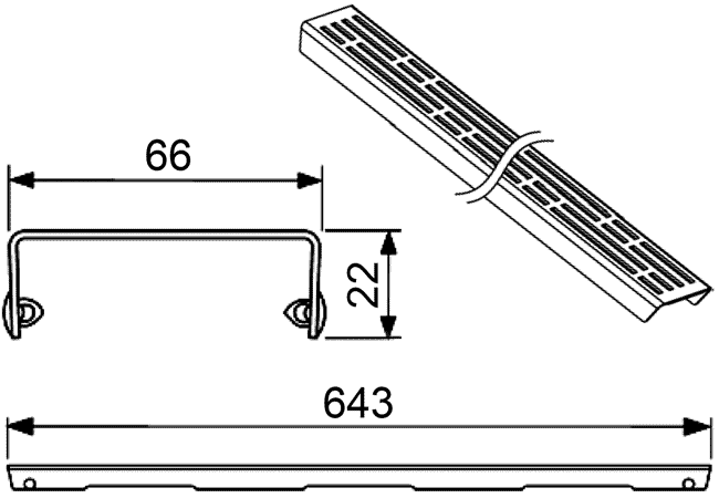 TECEdrainline 600710 Решётка 700 мм "basic" (полированная)