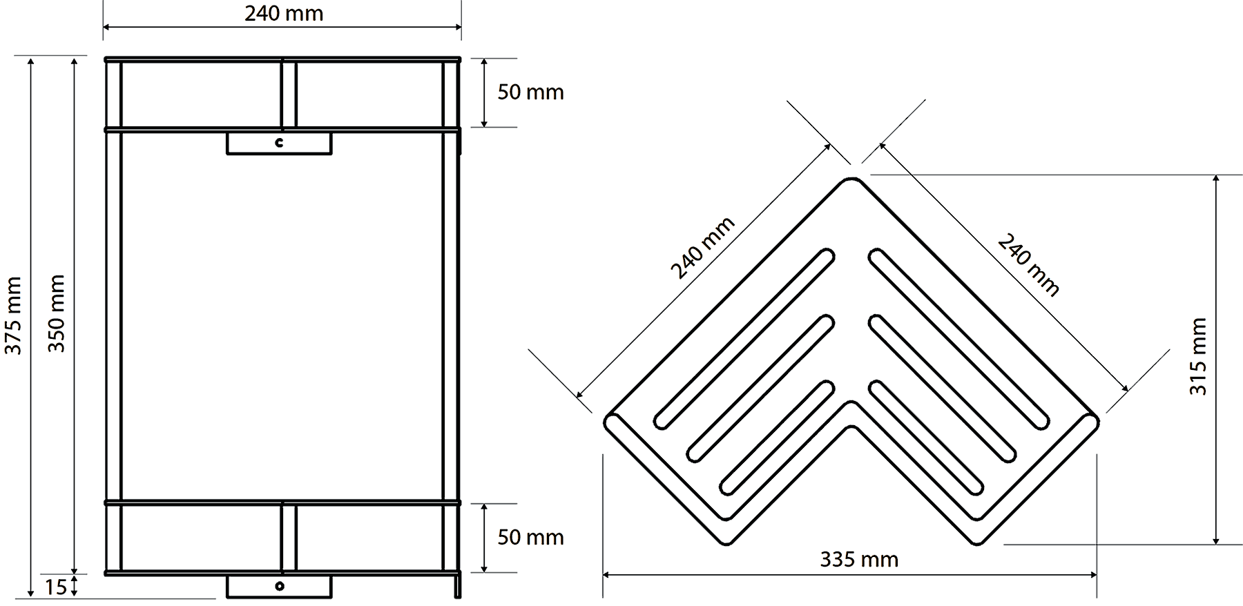 Bemeta Cytro 146208222 Полочка угловая двойная 24x24 см