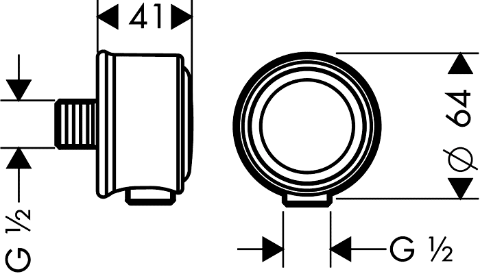 AXOR Montreux Fixfit Classic 16884 000  Шланговое подсоединение 1/2"