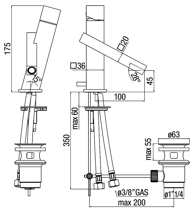 Nobili Tower TW00118/1 Смеситель для раковины