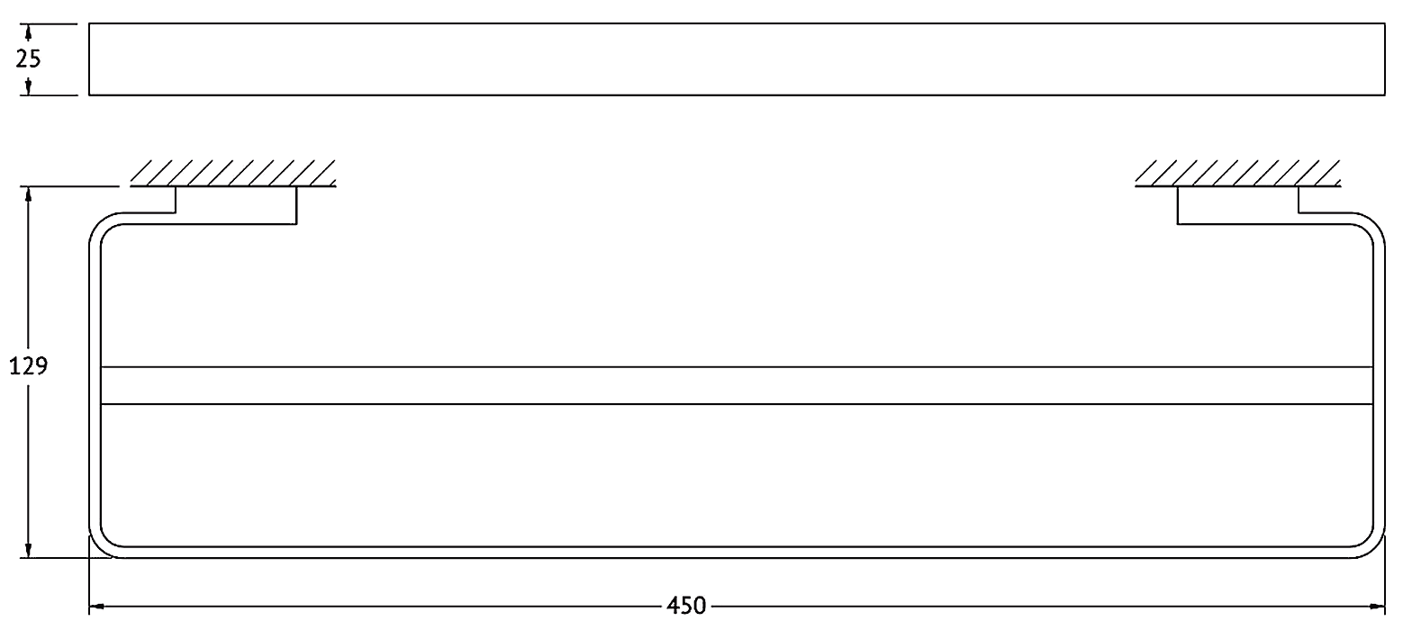 Artwelle Regen 831145A Полотенцедержатель двойной 45 см (хром)