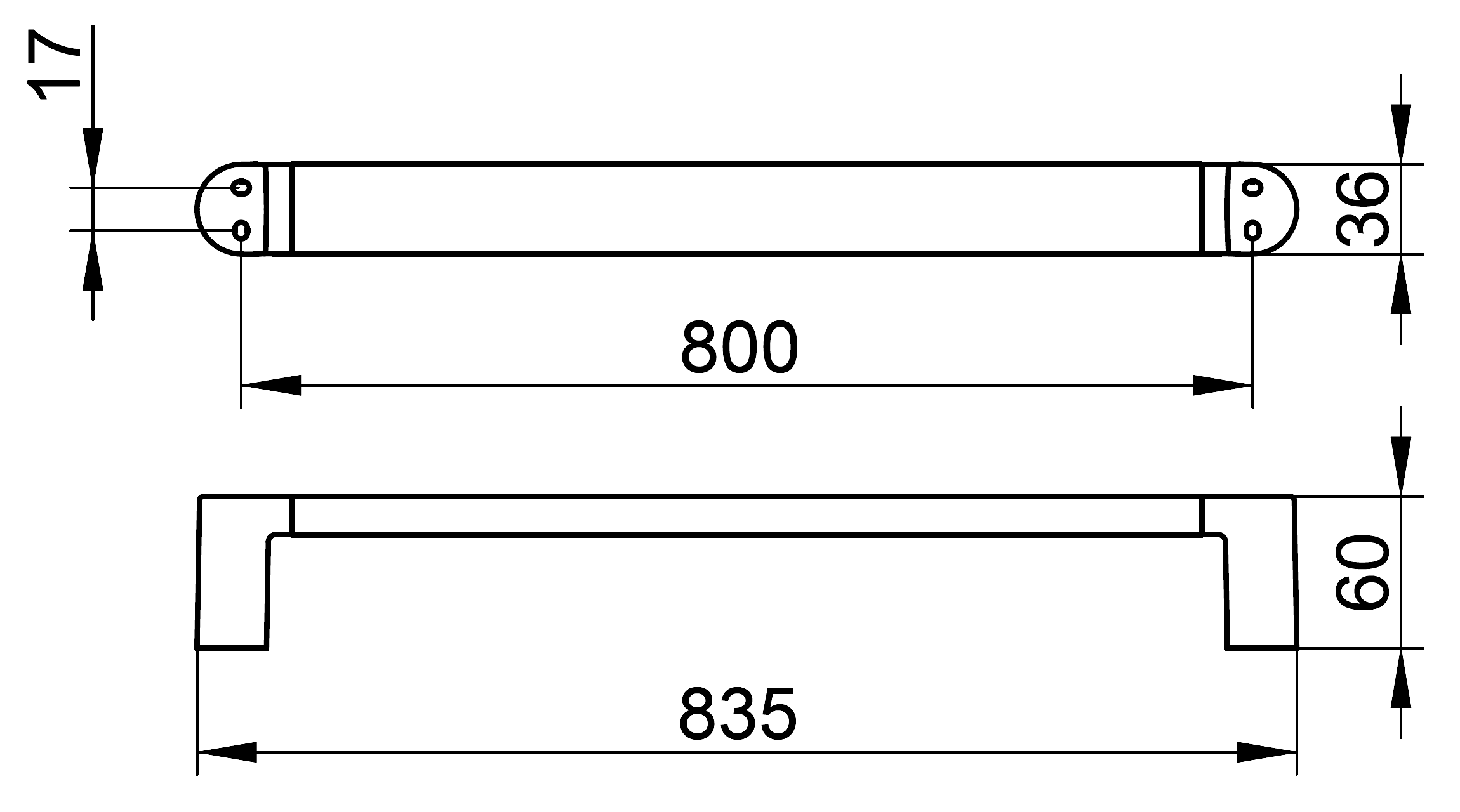 KEUCO Elegance 11601 010800 Полотенцедержатель 80 см