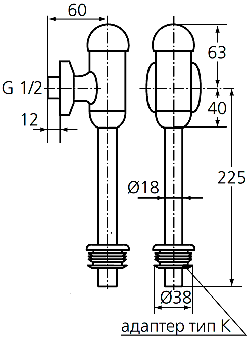 Ideal Standard B7120AA  Смывное устройство для писсуара