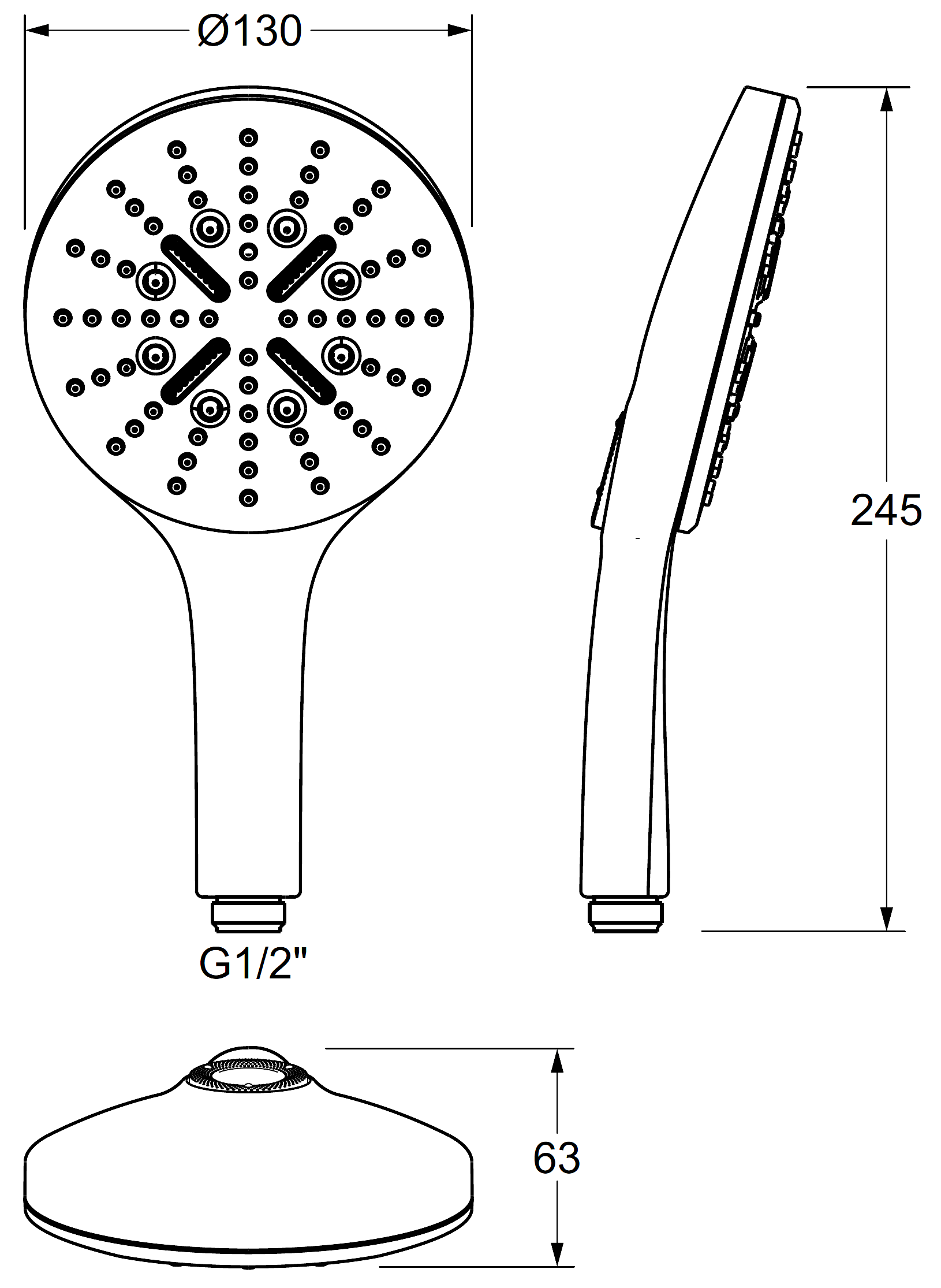 Grohe Rainshower SmartActive 26574 LS0 Ручной душ Ø130 мм 8.5 л/мин 3 режима (хром/белый)