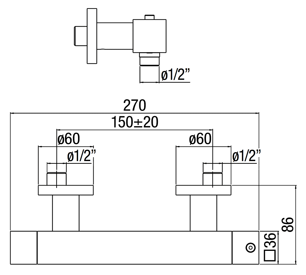 Nobili Tower TW00030  Термосмеситель душевой