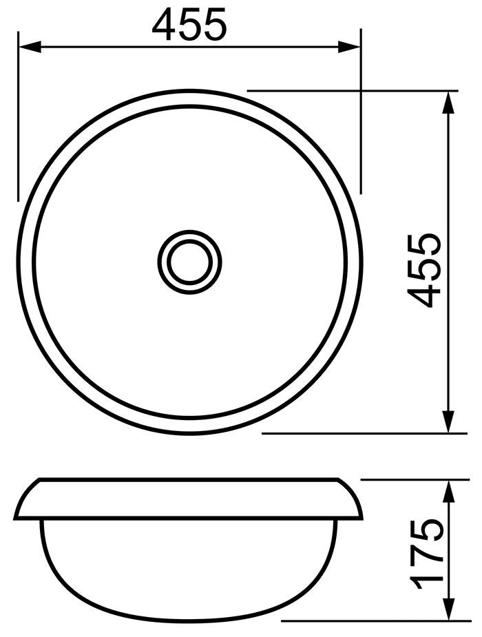 Melana MLN-510 Раковина встраиваемая Ø455