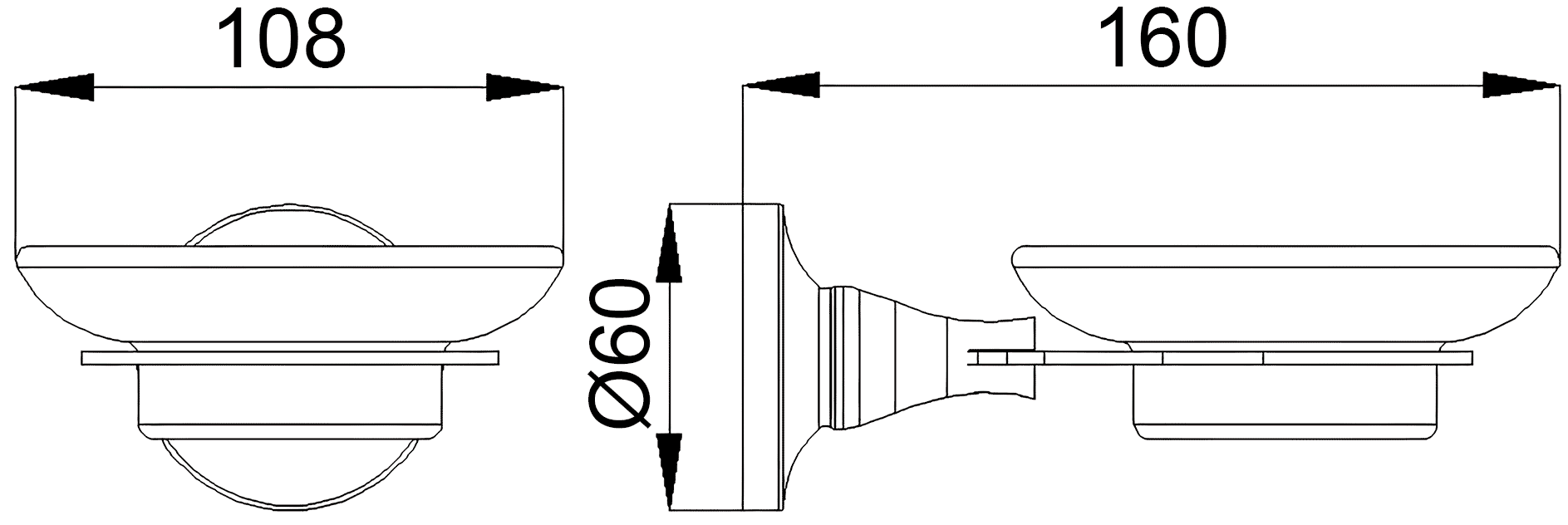 RUSH Corsica CO42411 Мыльница настенная (стекло)