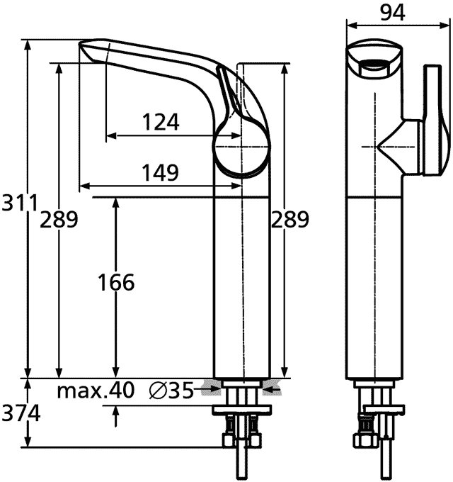 Ideal Standard Melange A4266AA  Смеситель для свободностоящей раковины